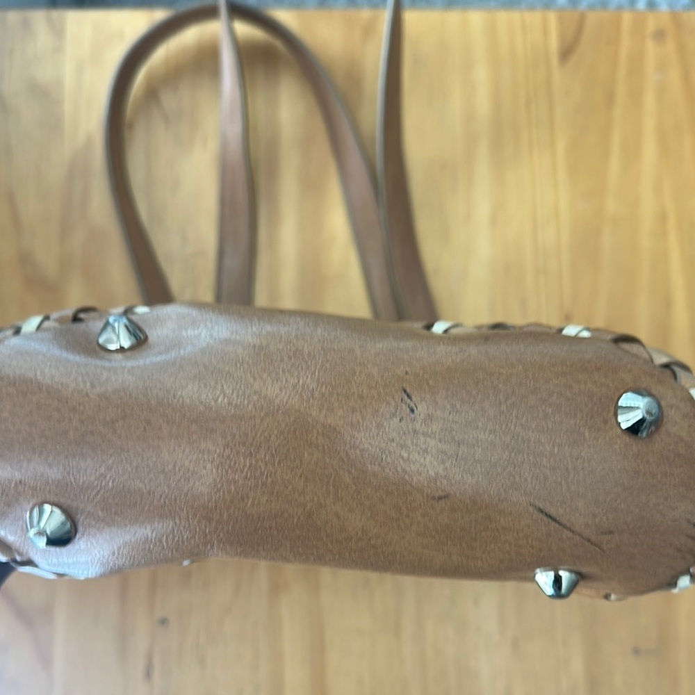 Nine West Tan and Cream Woven Tote Bag - Picture 7 of 14
